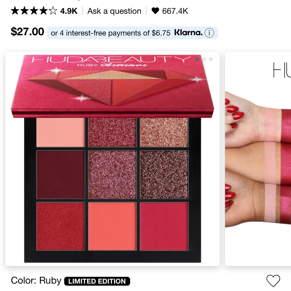 Huda Ruby Obsessions Eyeshadow Palette